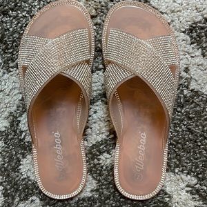 BEDAZZLED JELLY SLIDES NEW SIZE 7